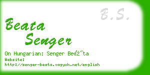 beata senger business card